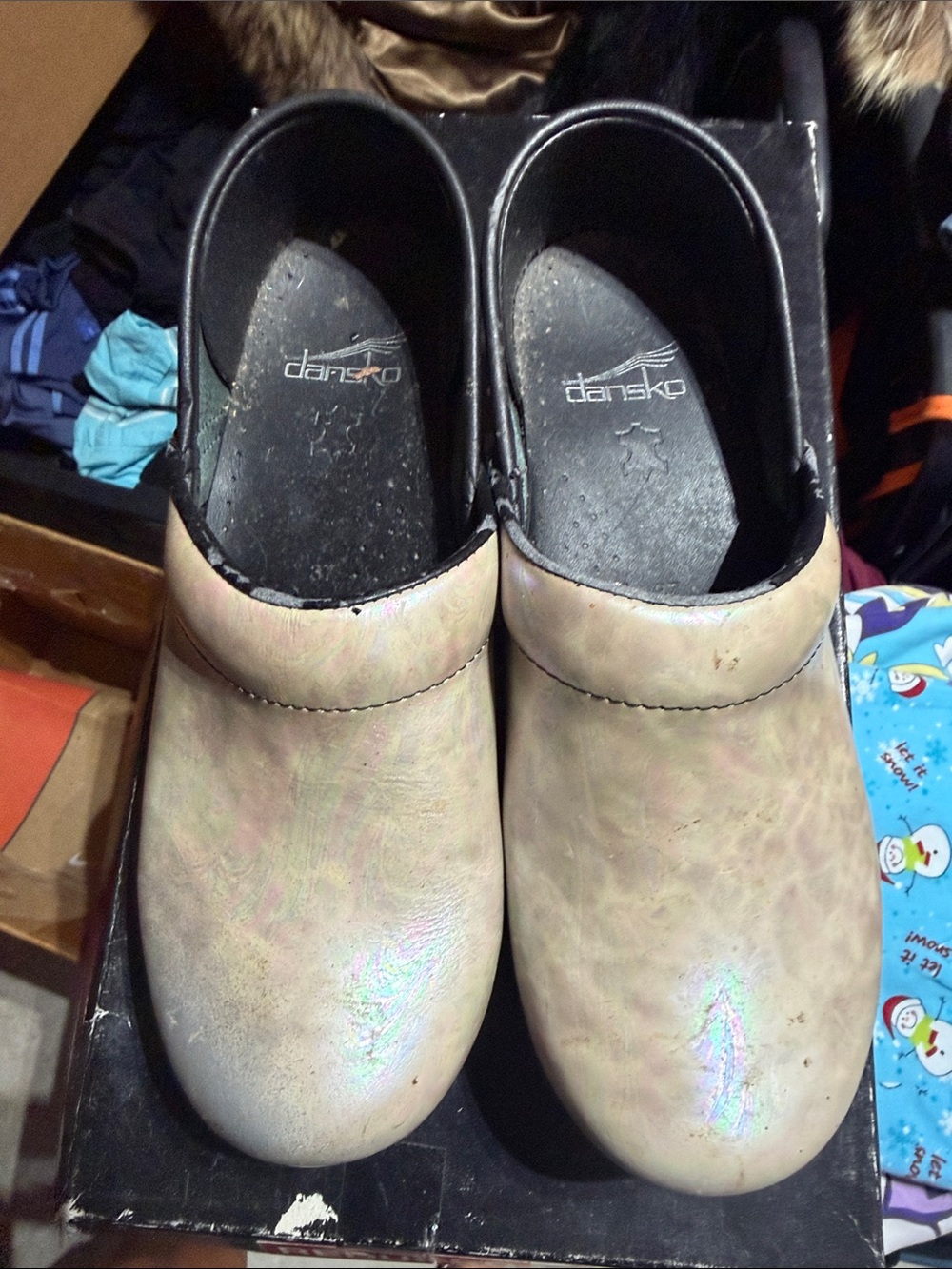 Dansko Women’s Iridescent professional slip-on clogs